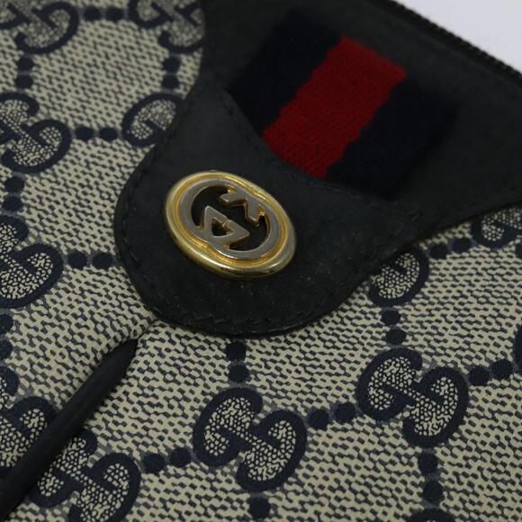 GUCCI GG Supreme Sherry Line Shoulder Bag Pvc Navy Gold 904 02 047 - Picture 14 of 16